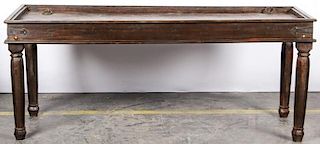 Large Indian Teak Table with Iron Elements