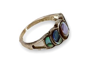 Sterling Silver Ring With Abalone Inlay