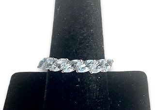 Sterling & Aquamarine Stone Ring