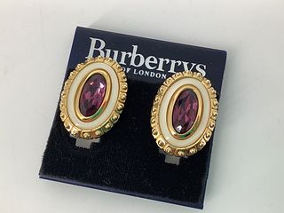 Vintage Burberrys Clip On Earrings