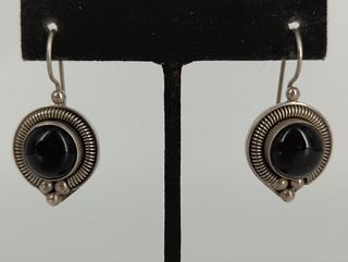 Sterling Silver & Onyx Earrings
