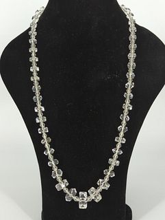 Vintage Faceted Clear Quartz Necklace