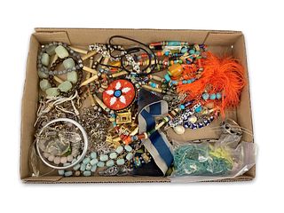 Small Box Lot Of Jewelry & Accessories