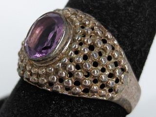 Sterling Silver & Amethyst Style ring