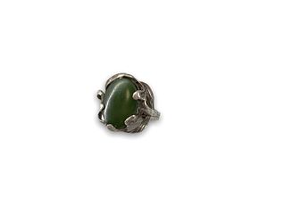 Silver & Jade Stone Ring