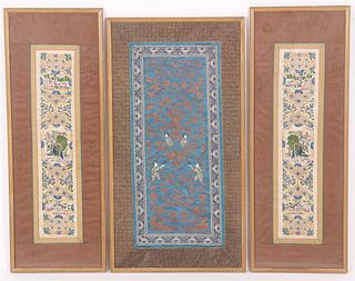 Three Chinese SIlk Embroidery Panels