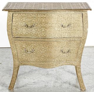 Indian Hammered Metal Surface 2 Drawer Chest
