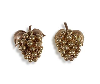 Pair of 18K 'Grape' Earrings