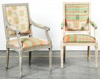 Pair Louis XVI Style Arm Chairs