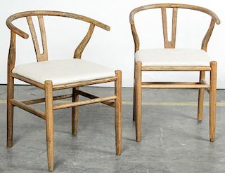 2 Hans Wegner Style Wishbone Chairs