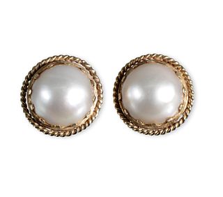 Pair of Mabe Pearl Earrings