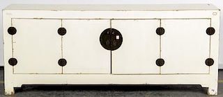 Chinese White Painted Sideboard Cabinet
