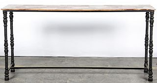 Wood and Iron Console Table