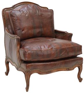 OVERSIZED LOUIS XV STYLE LEATHER BERGERE