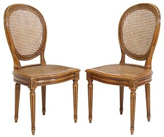 (8) FRENCH LOUIS XVI STYLE CANE DINING CHAIRS
