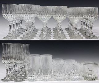 (60) ASSORTED COLORLESS CUT CRYSTAL STEMWARE