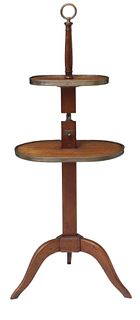 FRENCH MAHOGANY ADJUSTABLE TWO-TIER STAND