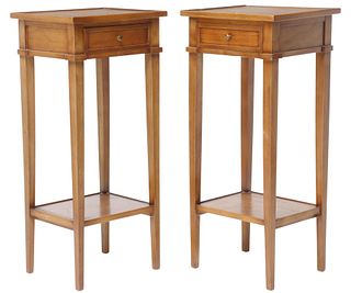 (2) FRENCH LOUIS XVI STYLE FRUITWOOD NIGHTSTANDS