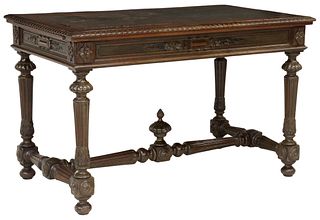 FRENCH LEATHER-TOP BUREAU PLAT WRITING TABLE