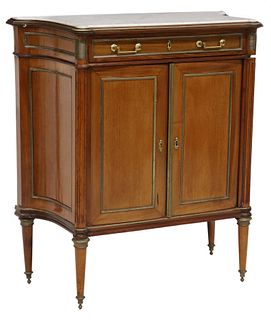 FRENCH LOUIS XVI STYLE MARBLE-TOP MAHOGANY SERVER