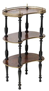 FRENCH NAPOLEON III MARQUETRY THREE-TIER STAND