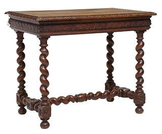 FRENCH LOUIS XIII STYLE OAK LIBRARY WRITING TABLE