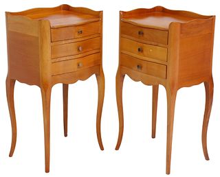 (2) FRENCH LOUIS XV STYLE FRUITWOOD NIGHTSTANDS