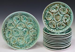 (13) FRENCH NIDERVILLER FAIENCE OYSTER SERVICE