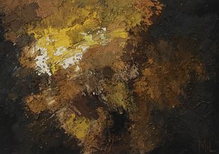 SIGNED MIL MID-CENTURY ABSTRACT IMPASTO PAINTING