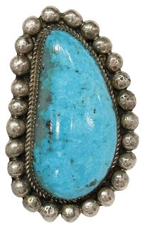 GENT'S NATIVE AMERICAN TURQUOISE STERLING RING
