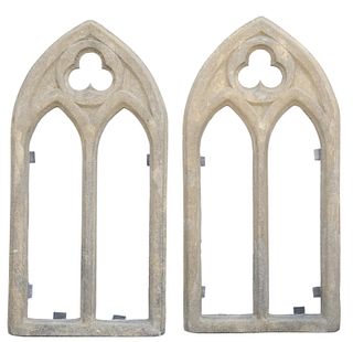 (2) ARCHITECTURAL CAST STONE GOTHIC STYLE WINDOWS