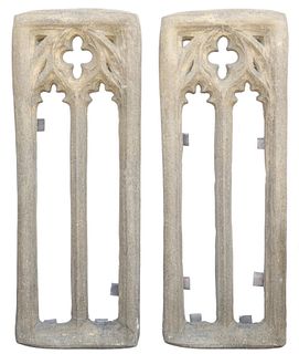 (2) ARCHITECTURAL CAST STONE GOTHIC STYLE WINDOWS