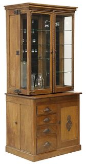 AMERICAN OAK APOTHECARY CABINET & ACCESSORIES