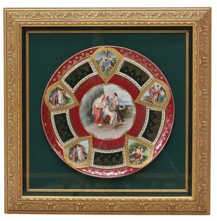 FRAMED ROYAL VIENNA STYLE PORCELAIN CHARGER