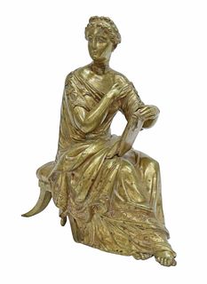AFTER HOULET BRONZE NEOCLASSICAL SCULPTURE SAPPHO
