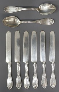 (8) TIFFANY & OTHER OLIVE PATTERN SILVER FLATWARE