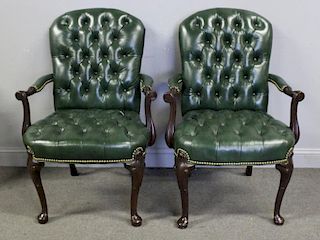 HANCOCK & Moore. Pair of Leather Chesterfield