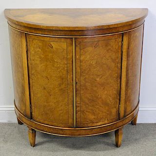 Custom Quality Vintage Maple Demilune Cabinet.