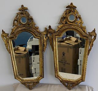 Pair of Antique Giltwood Italian Mirrors.