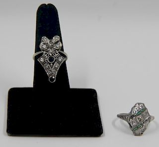 JEWELRY. Antique Diamond Ring Grouping.