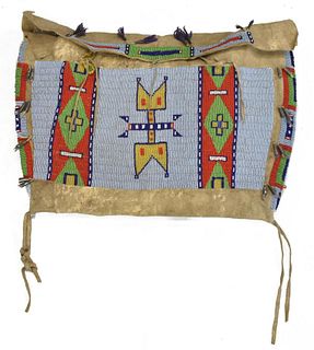 SIOUX OR SIOUX-STYLE BEADED HIDE TIPI BAG