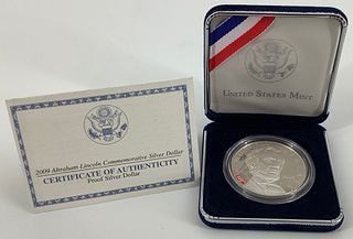 Abraham Lincoln Commemorative U.S. Silver Dollar Coin