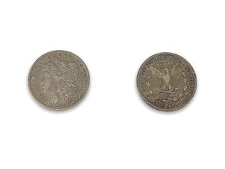 Two U.S. Silver Morgan Dollar Coins