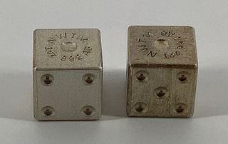 Pair of Fine Silver Dice