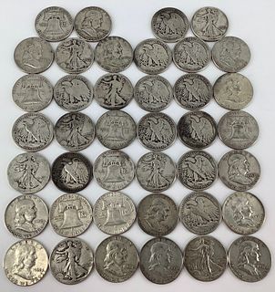 Forty U.S. Silver Half Dollar Coins