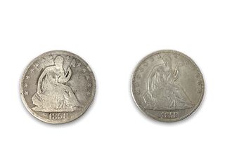 Two Seated Liberty Half Dollar Coins