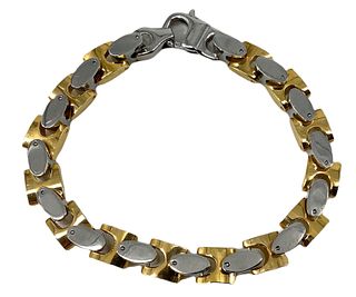 Dual Tone Men's Stainless Steel Bracelet