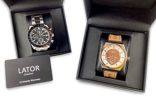 Two Lator Calibre Wrist Watch Chronographs