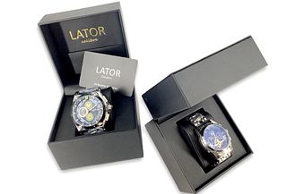 Two Lator Calibre Wrist Watch Chronographs