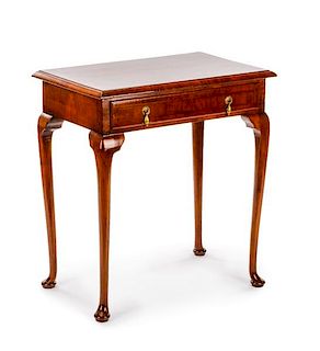 Queen Anne Style Single Drawer Walnut Table